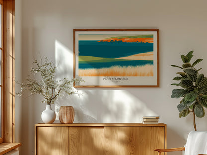 Portmarnock Landscape Matte Border Poster | Ireland Golf Wall Art & Framed or Unframed Decor — framed and ready to hang