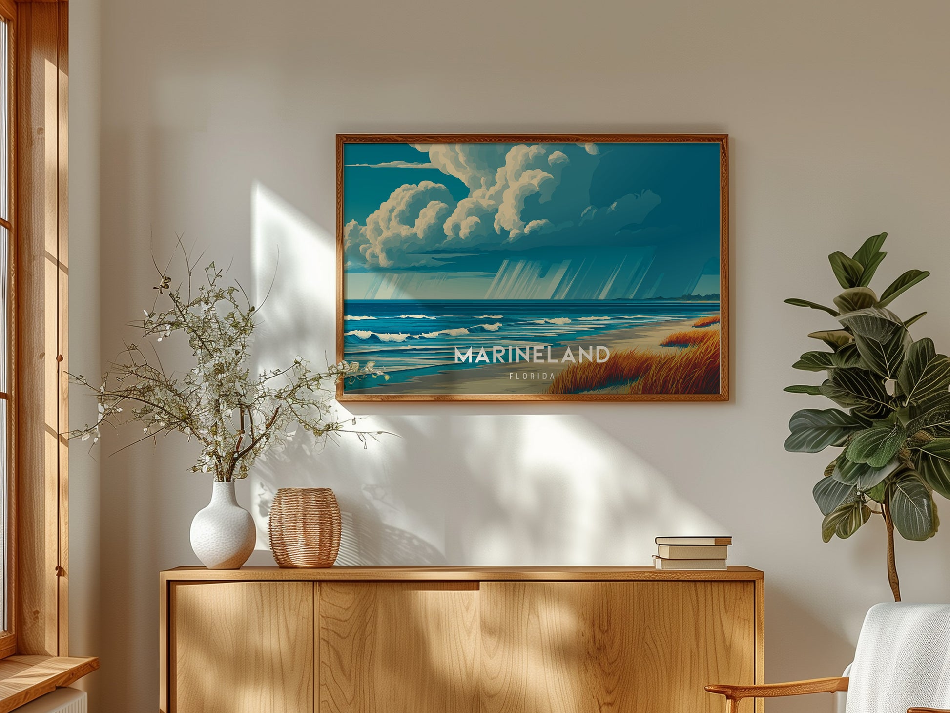 Marineland Landscape Poster | Florida Travel Wall Art — framed and ready to hang