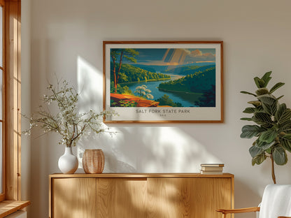 Salt Fork State Park Landscape Matte Border Poster | Ohio Vacation Wall Art — framed and ready to hang