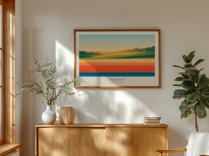 Oakmont Landscape Matte Border Poster | Pennsylvania Travel Wall Art — framed and ready to hang