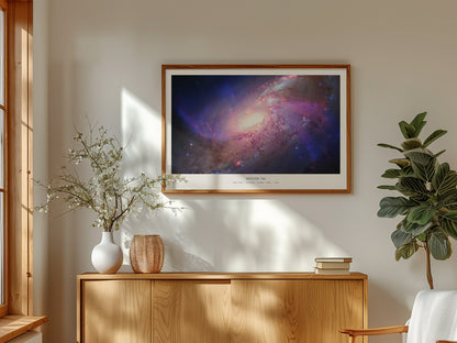 Messier 106 Landscape Poster | NGC 4258 Galaxy Wall Art NASA Space Photography — framed and ready to hang