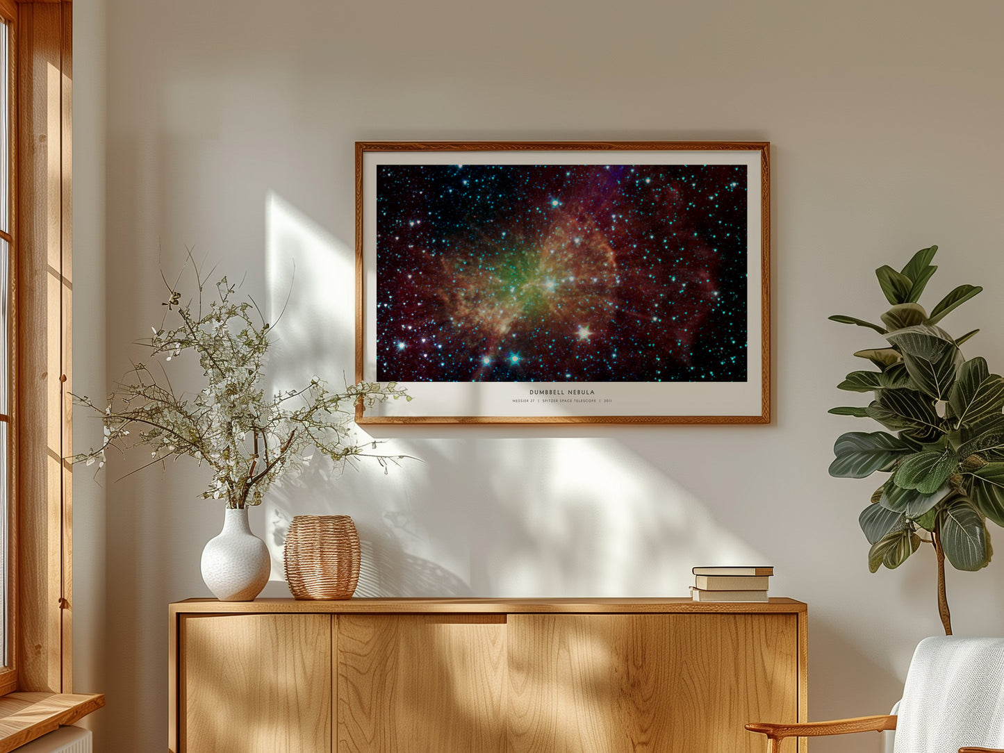 Dumbbell Nebula Landscape Poster | Messier 27 NASA Space Photography Astronomy Print — framed and ready to hang