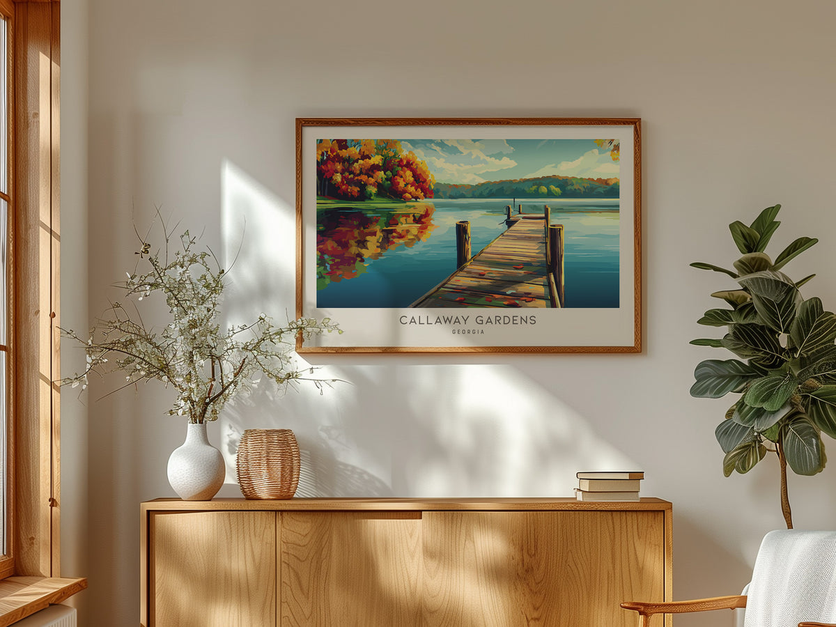 Callaway Gardens Landscape Matte Border Poster | Georgia Travel Gift Framed or Unframed — framed and ready to hang