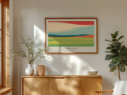 Erin Hills Landscape Matte Golf Wall Art | Wisconsin Links Poster — framed and ready to hang