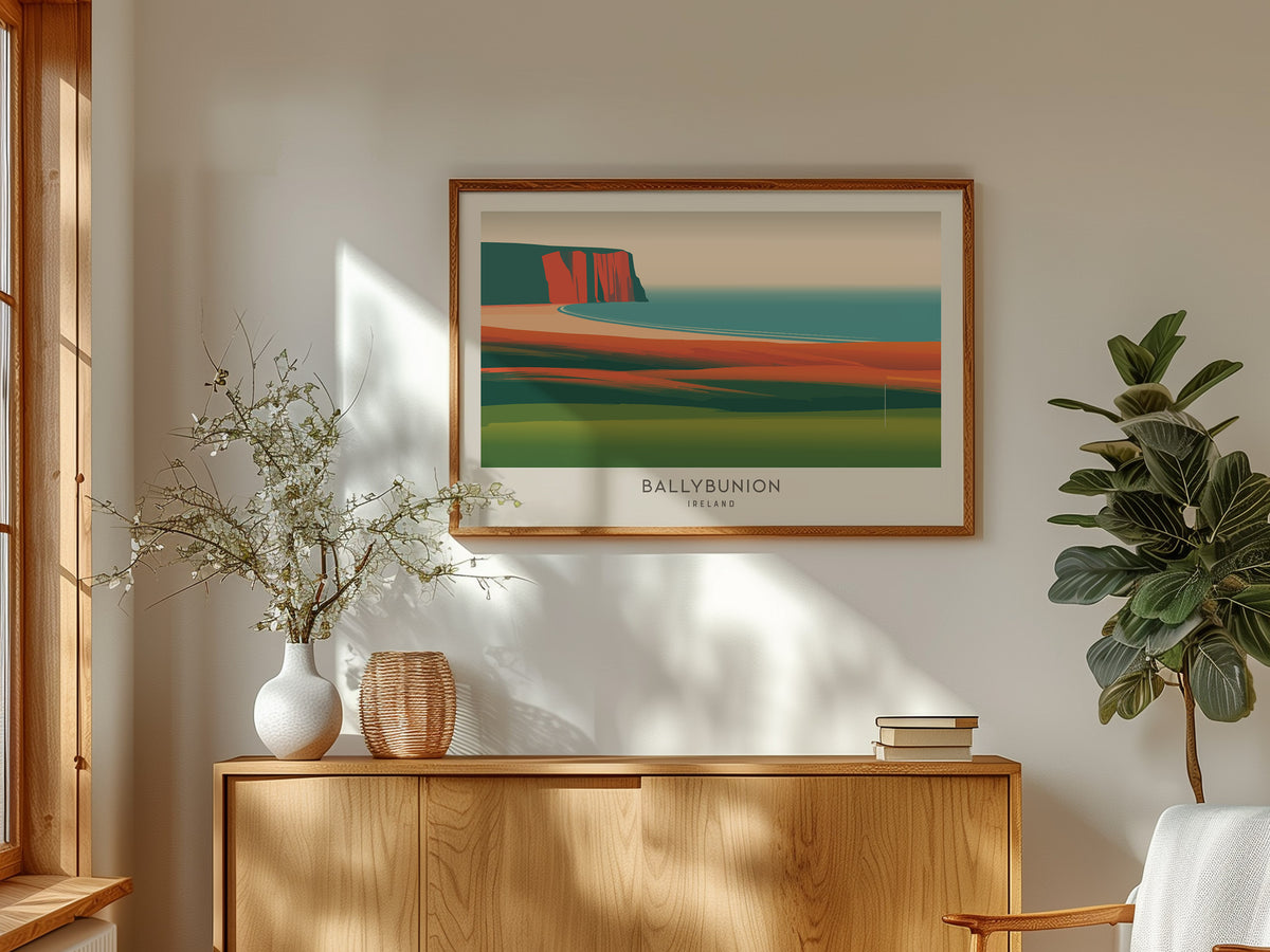 Ballybunion Landscape Matte Border Poster | Ireland Framed or Unframed Golf Wall Art — framed and ready to hang