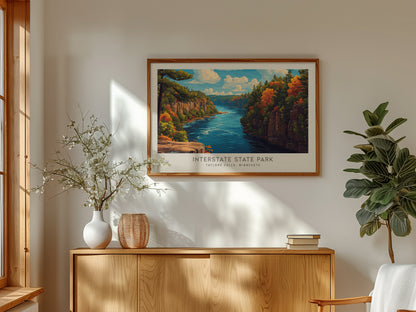 Interstate State Park Landscape Matte Border Poster | Taylors Falls, Minnesota Destination Print — framed and ready to hang