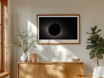Solar Eclipse Poster | Landscape Artemis II Lunar Flyby NASA Astronomy Print Space Photography — framed and ready to hang