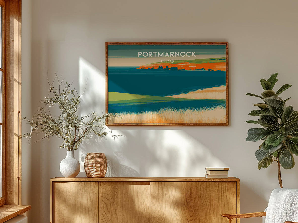 Portmarnock, Ireland Landscape Poster | Golf Course Print & Country Club Decor Wall Art — framed and ready to hang
