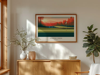 Shadow Creek Landscape Matte Border Poster | Nevada Framed or Unframed Golf Course Print — framed and ready to hang