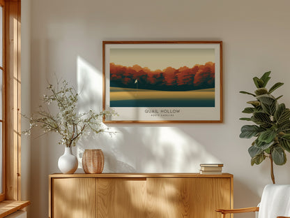 Quail Hollow Landscape Matte Border Poster | North Carolina Travel Wall Art — framed and ready to hang