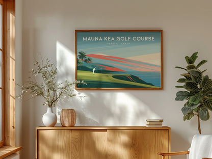 Mauna Kea Golf Course Landscape Poster | Kamuela, Hawaii Country Club Decor Wall Art — framed and ready to hang