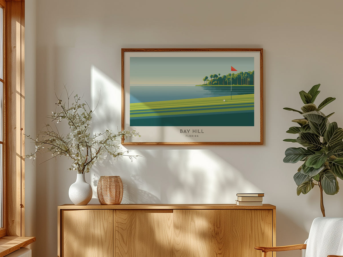 Bay Hill Landscape Matte Border Poster | Florida Travel Wall Art — framed and ready to hang