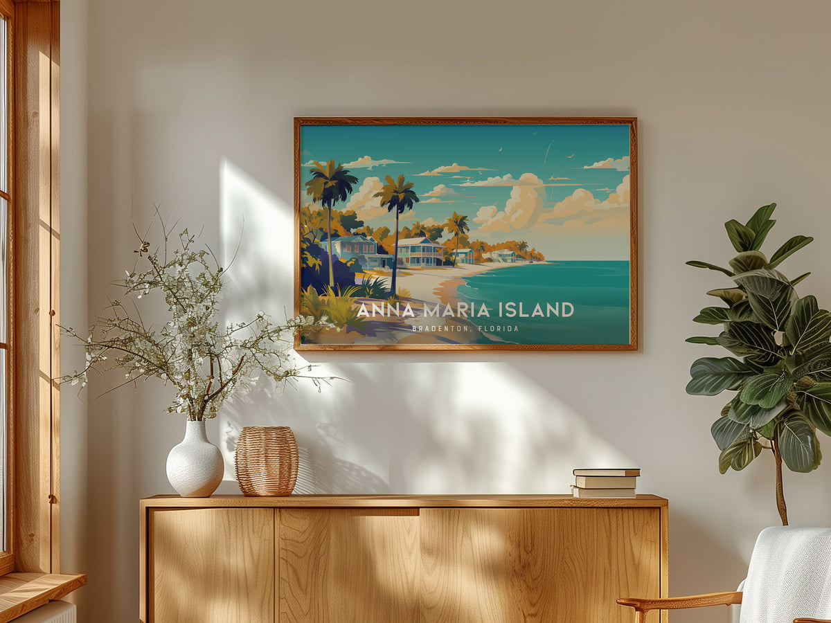 Anna Maria Island, Bradenton, Florida Poster | Landscape Tropical Beach Print Wall Art — framed and ready to hang
