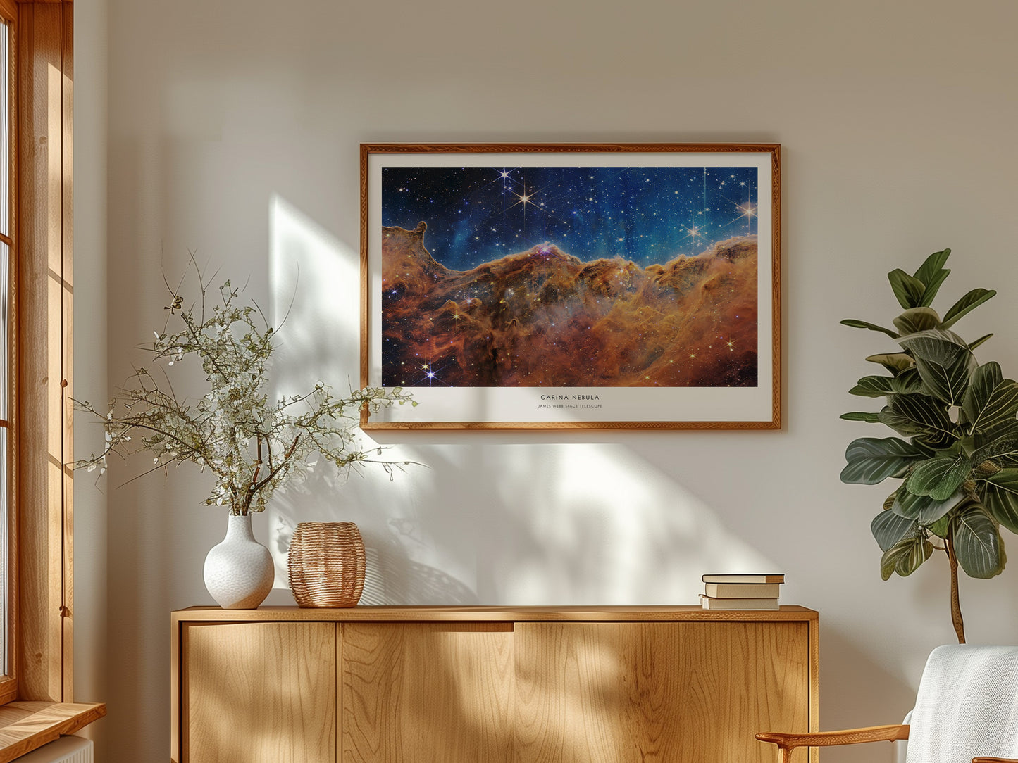 Carina Nebula Landscape Poster | NASA Space Photography Wall Art — framed and ready to hang