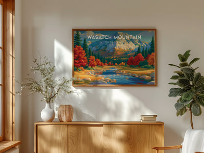 Wasatch Mountain Landscape, Midway, Utah Poster | Alpine Valley Framed or Unframed Wall Art — framed and ready to hang