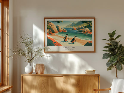 Cape Town Landscape Matte Border Poster | South Africa Vacation Wall Art — framed and ready to hang