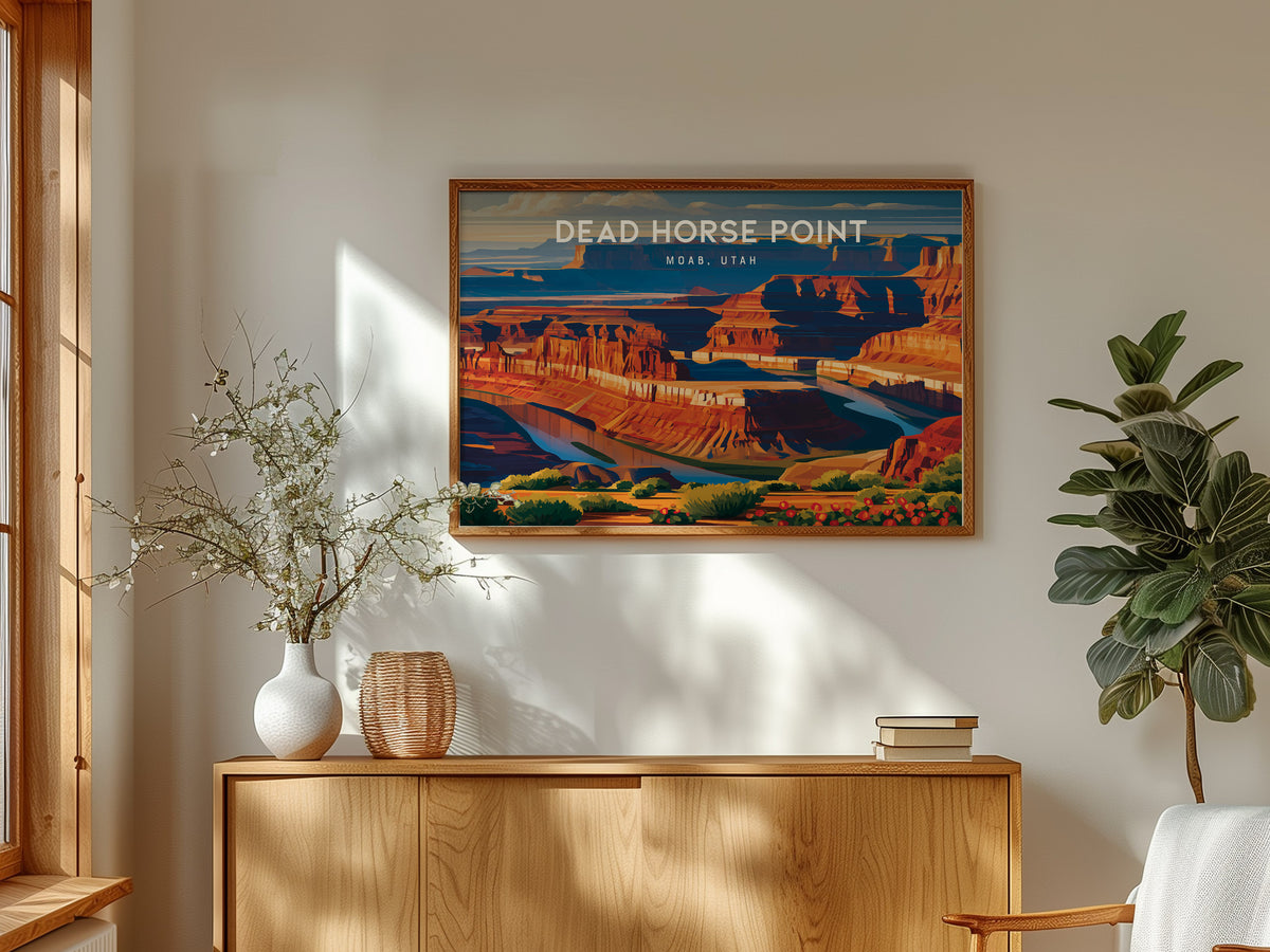Dead Horse Point Landscape Poster | Moab, Utah Framed or Unframed Vacation Wall Art — framed and ready to hang