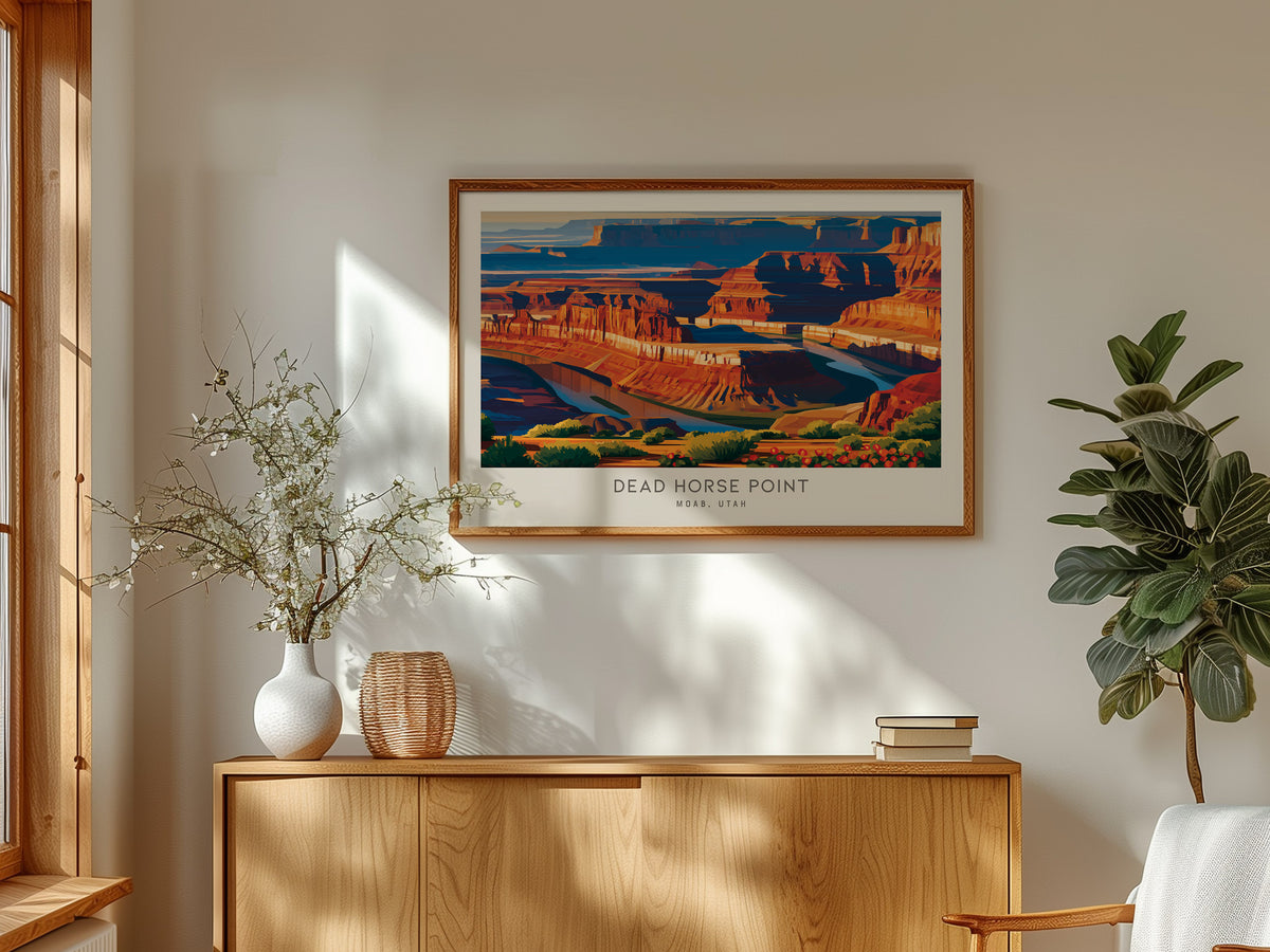 Dead Horse Point Landscape Matte Border Poster | Moab, Utah Travel Wall Art — framed and ready to hang