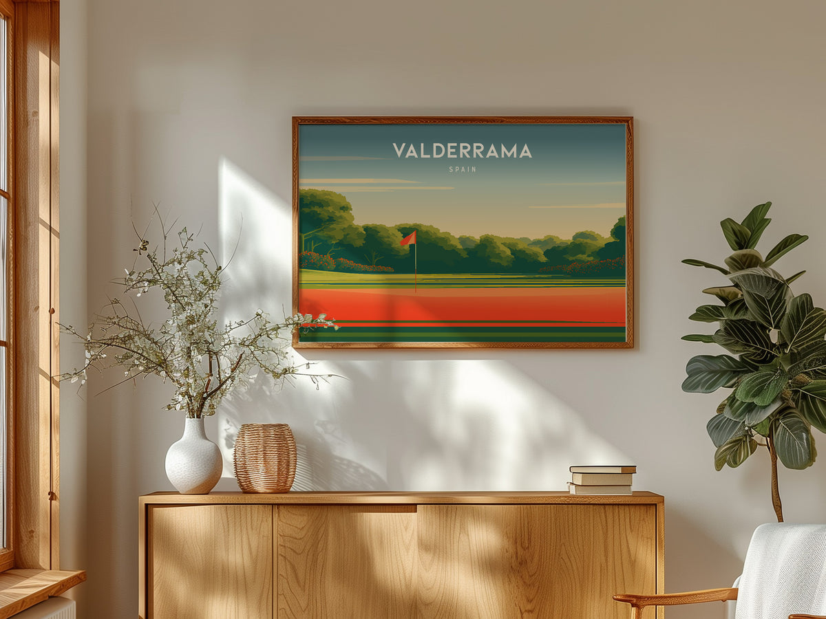 Valderrama Landscape Poster | Spain Golf Course Print & Golfer Gift Wall Art — framed and ready to hang
