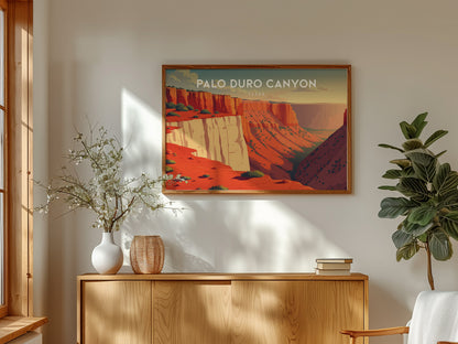 Palo Duro Canyon, Texas Landscape Poster | Framed or Unframed Canyon Wall Art — framed and ready to hang