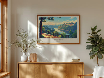 Richmond Landscape Matte Border Poster | Virginia Travel Wall Art — framed and ready to hang