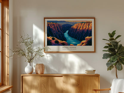 Royal Gorge Landscape Matte Border Poster | Canon City, Colorado Vacation Wall Art — framed and ready to hang