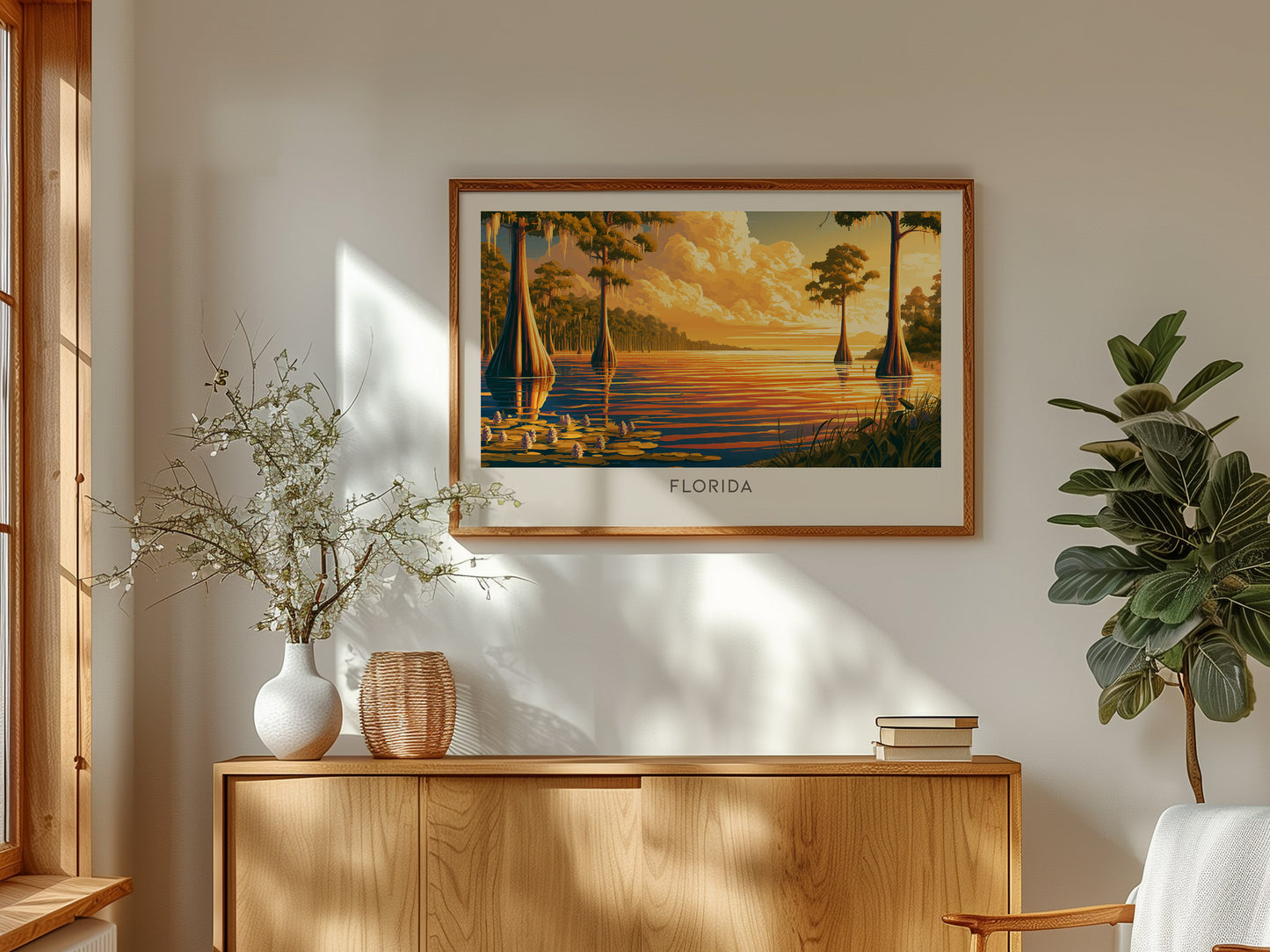 Florida Landscape Matte Border Poster | Travel Wall Art — framed and ready to hang