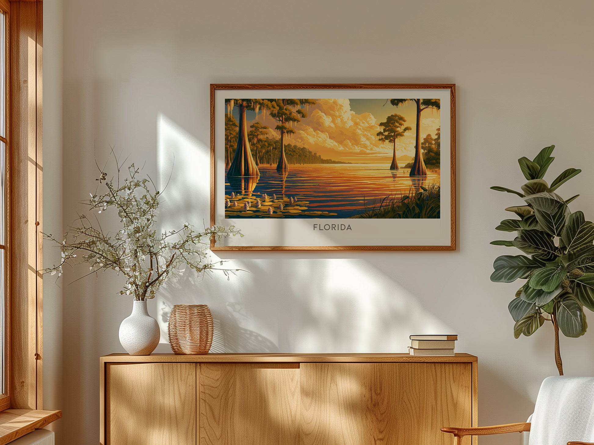 Florida Landscape Matte Border Poster | Travel Wall Art — framed and ready to hang