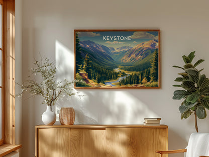 Keystone Landscape Poster | Colorado Travel Wall Art — framed and ready to hang