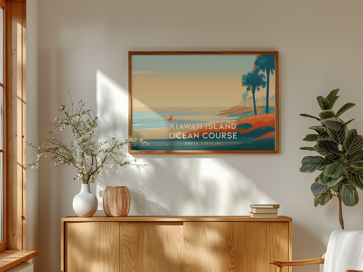 Kiawah Island Ocean Course Landscape Poster | South Carolina Golf Wall Art & Framed or Unframed — framed and ready to hang