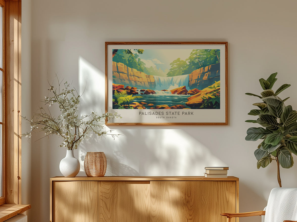 Palisades State Park Landscape Matte Border Poster | South Dakota Framed or Unframed Travel Wall Art — framed and ready to ha