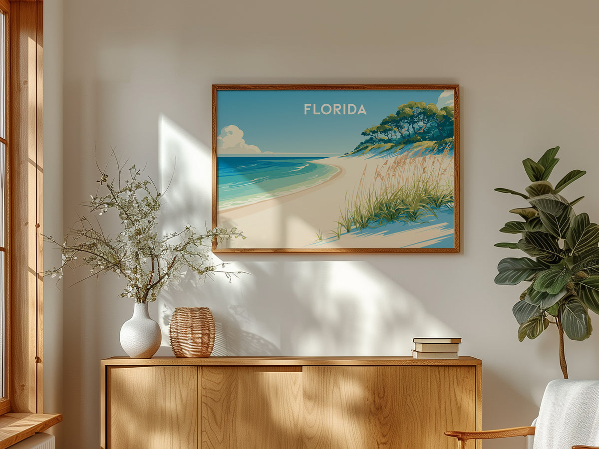 Florida Landscape Poster | Travel Wall Art — framed and ready to hang