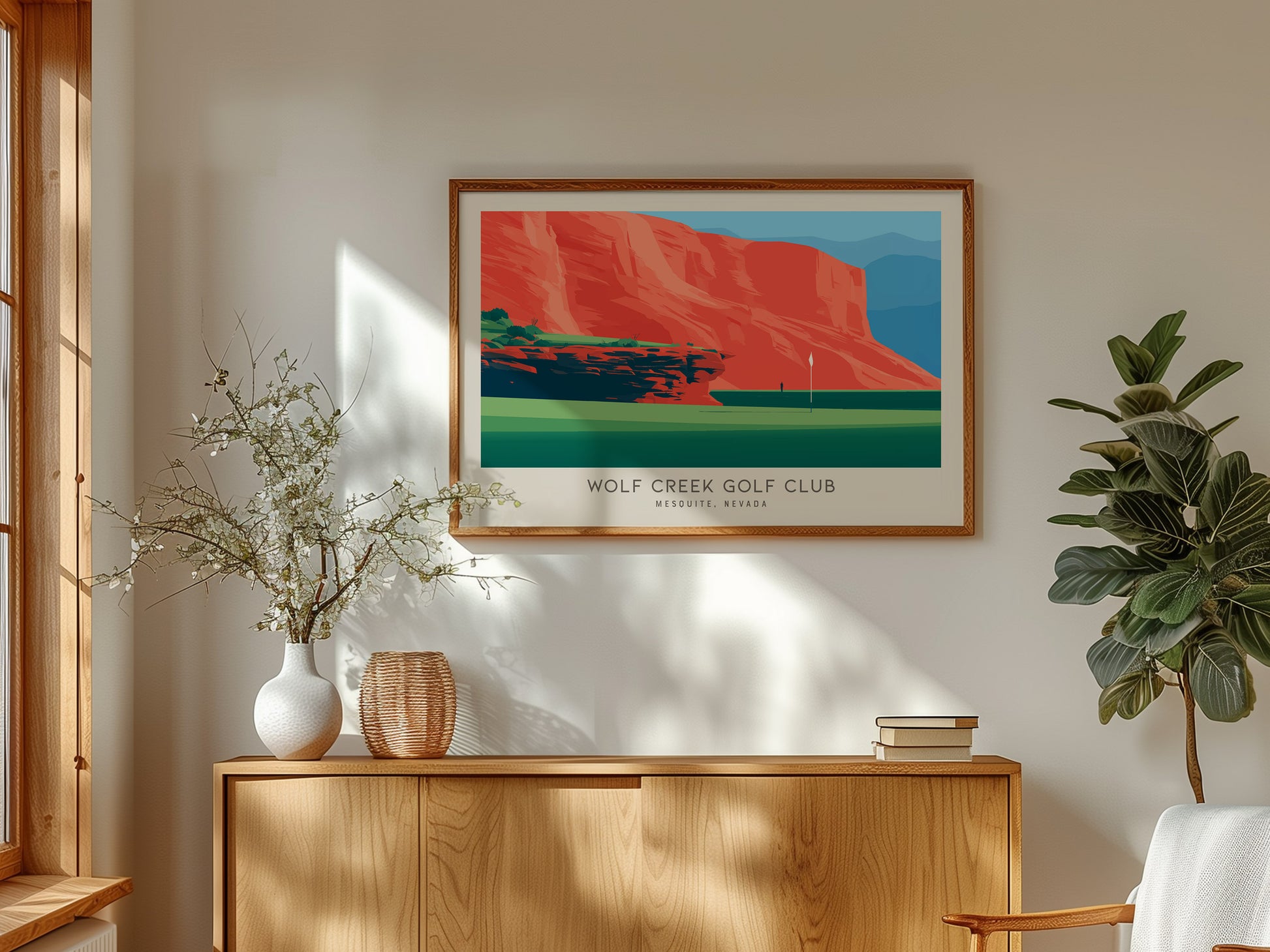 Wolf Creek Golf Club Landscape Matte Border Poster | Mesquite, Nevada Country Club Decor Golf Wall Art — framed and ready to