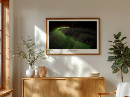Aurora Australis Poster | NASA International Space Station Landscape Space Photography Wall Art — framed and ready to hang