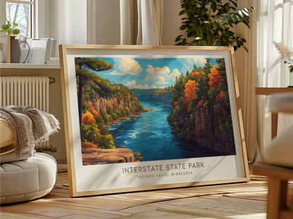 Interstate State Park Landscape Matte Border Poster | Taylors Falls, Minnesota Destination Print — framed and ready to hang