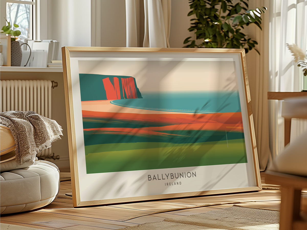 Ballybunion Landscape Matte Border Poster | Ireland Framed or Unframed Golf Wall Art — framed and ready to hang