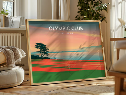 Olympic Club Landscape Poster | California Country Club Decor & Golf Wall Art — framed and ready to hang