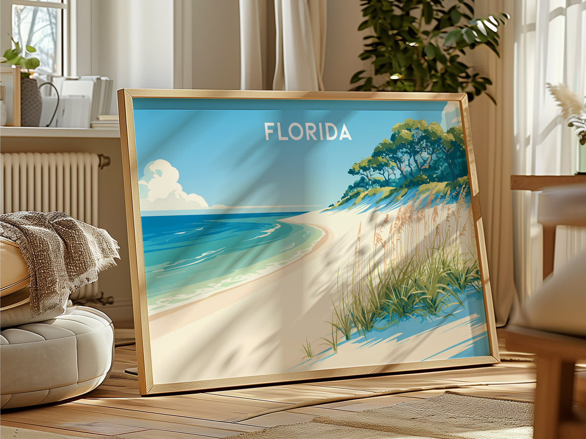Florida Landscape Poster | Travel Wall Art — framed and ready to hang