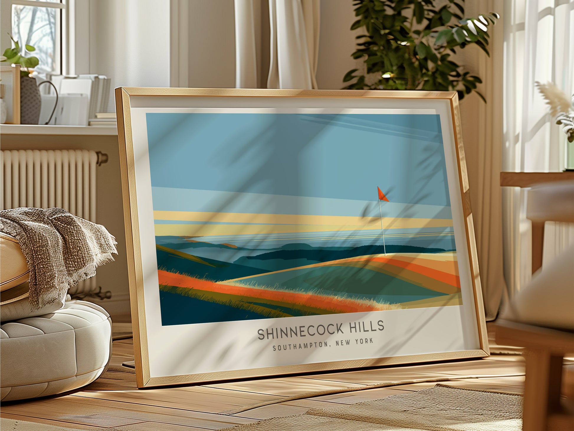 Shinnecock Hills Landscape Matte Border Poster | Southampton, New York Golf Course Print & Framed or Unframed Golfer Gift — f