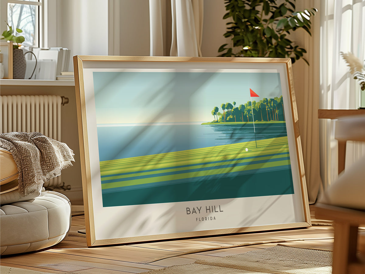 Bay Hill Landscape Matte Border Poster | Florida Travel Wall Art — framed and ready to hang