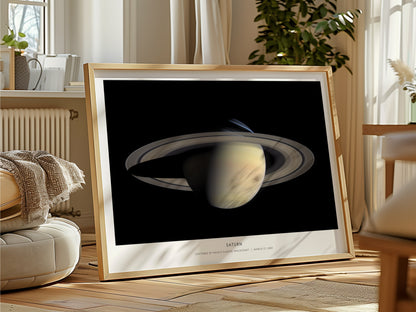 Saturn Landscape Poster | Captured by Nasa's Cassini Spacecraft | NASA Cassini Spacecraft Astronomy Print Space Photography W