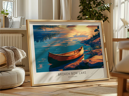 Broken Bow Lake Landscape Matte Border Poster | Oklahoma Travel Wall Art — framed and ready to hang