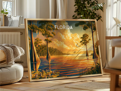 Florida Landscape Poster | Travel Wall Art — framed and ready to hang