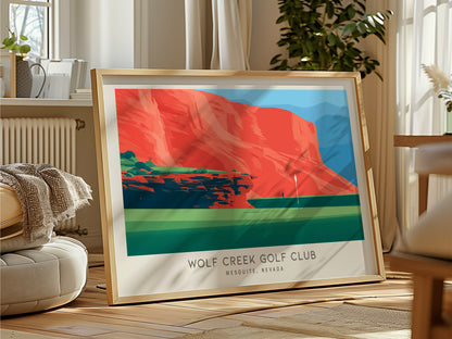 Wolf Creek Golf Club Landscape Matte Border Poster | Mesquite, Nevada Country Club Decor Golf Wall Art — framed and ready to