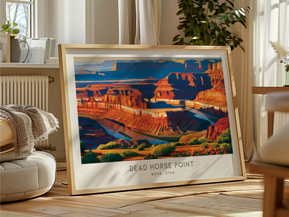Dead Horse Point Landscape Matte Border Poster | Moab, Utah Travel Wall Art — framed and ready to hang