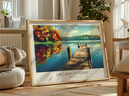 Callaway Gardens Landscape Matte Border Poster | Georgia Travel Gift Framed or Unframed — framed and ready to hang
