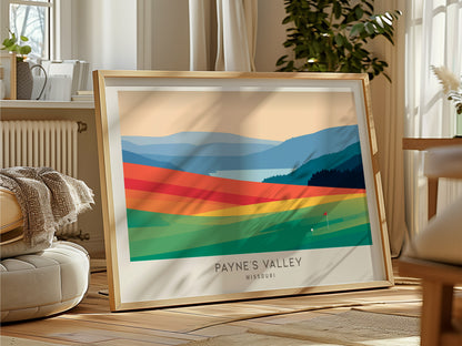 Payne's Valley Landscape Matte Border Poster | Missouri Golf Wall Art & Framed or Unframed — framed and ready to hang