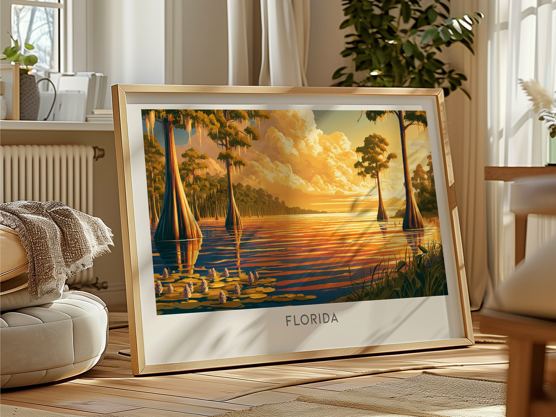 Florida Landscape Matte Border Poster | Travel Wall Art — framed and ready to hang