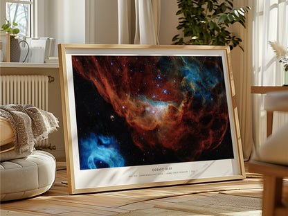 Cosmic Reef Landscape Poster | NGC 2014 · Large Magellanic Cloud Galaxy Wall Art NASA Space Photography — framed and ready to