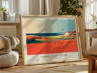 Kiawah Ocean Course Landscape Matte Border Poster | South Carolina Golf Course Print & Country Club Decor — framed and ready